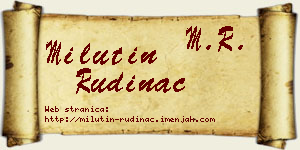 Milutin Rudinac vizit kartica